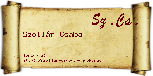 Szollár Csaba névjegykártya
